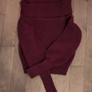 Meshki Burgundy Cowl Neck Knit Sweater
